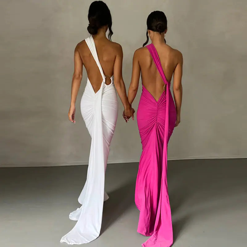 Style Loft Collection A Night In Paris Slim Backless Trailing Dress