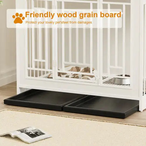 Style Loft Collection 43 Inch Deluxe Wooden Dog Kennel with Storage
