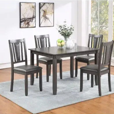Style Loft Collection Grey 5-Piece Dining Set with Cushioned Chairs