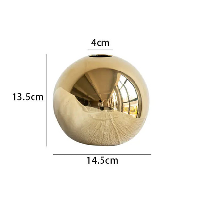 Style Loft Collection Electroplated Ceramic Gold Vase