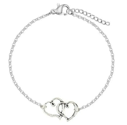 Style Loft Collection Double Heart Arrow Shape Ankle Bracelet